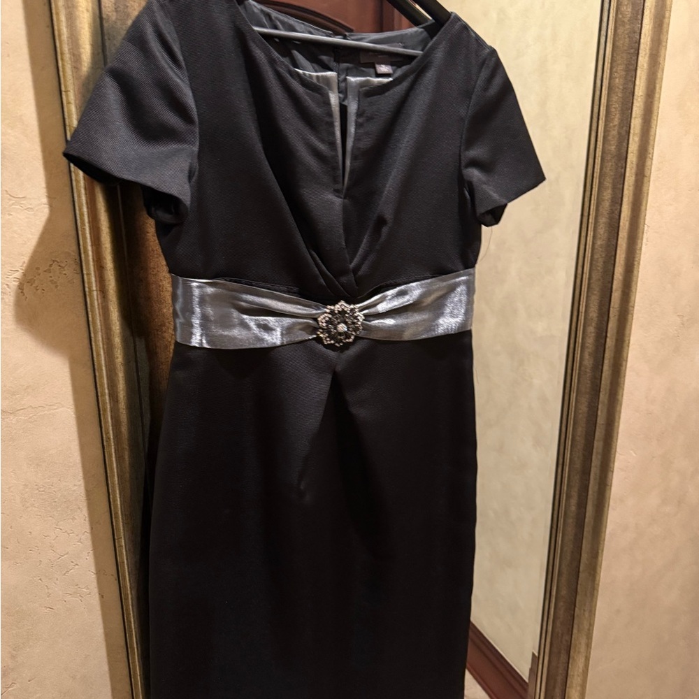 Elegant Black Dress with Silver Accents